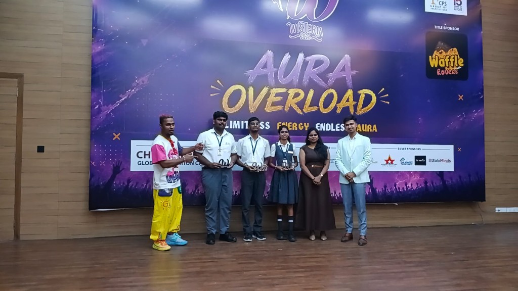 Devi Academy students — Stock Market runners-up at Wisteria 2026, CPS Thirumazhisai